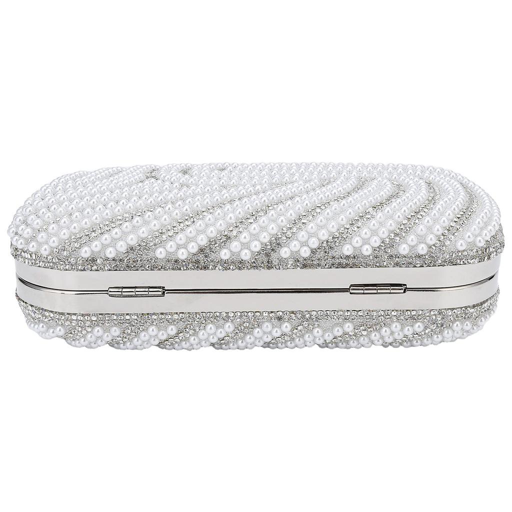 Pearl Beaded Clutch Purses For Women Wedding Bridal Small Handbag Clutches Shoulder Bags Full Beaded Party Prom Top-Handle Bag