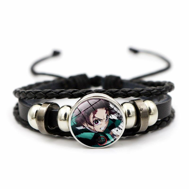 Demon Slayer Figur Armbånd Tanjiro Nidouzi Inosuke Zenitsu Mini Actionfigur Kunst Foto Anheng Lærarmbånd for Fans Gave