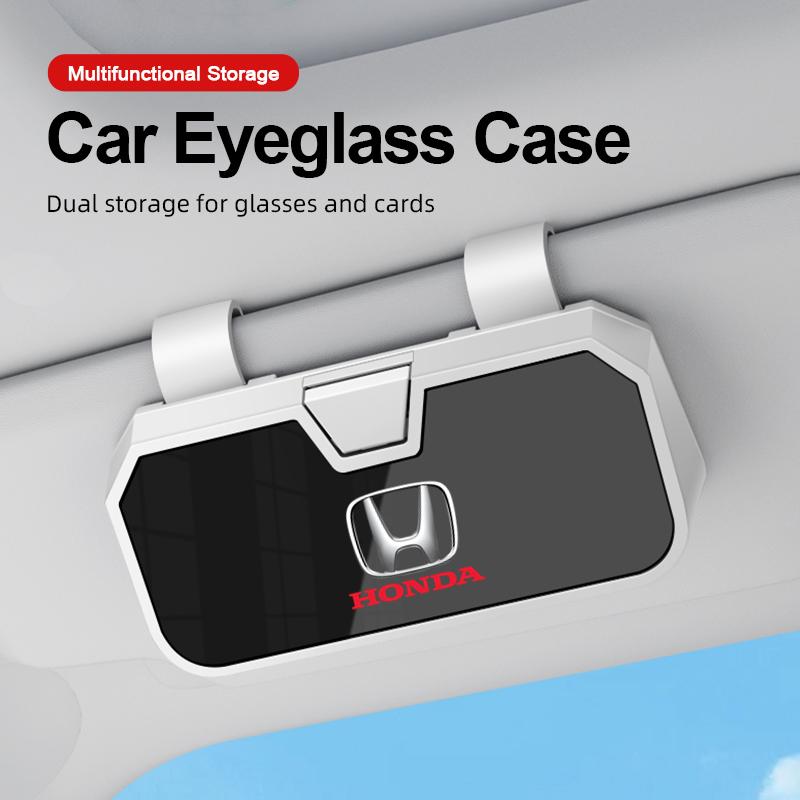 AAAHJ1 Auto Sun Visor Glasses Box Sunglasses Clip Card Ticket Holder Fastener Pen Case For Honda civic accord cr-v fit crosstour