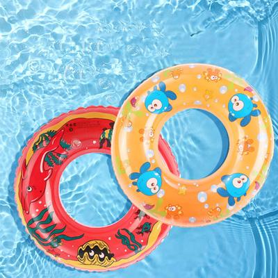 PVC Toddler Swim Ring Good Sealing Practical Translucent Printing Floating Circle