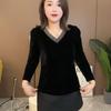 Autumn 2025 Velvet Slimming Blouse – Fashionable, Versatile, and Elegant Top