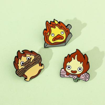 Riman Character Peripheral Metal Badge Small Flame Brooch Cassifa Holding Wood Lacquer Brooch