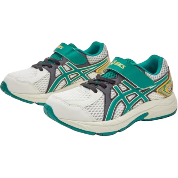 New Asics Contend Jog Breathable Rebound Support Low Top Kids' Running Shoes White Green Kids' 1014A356-102