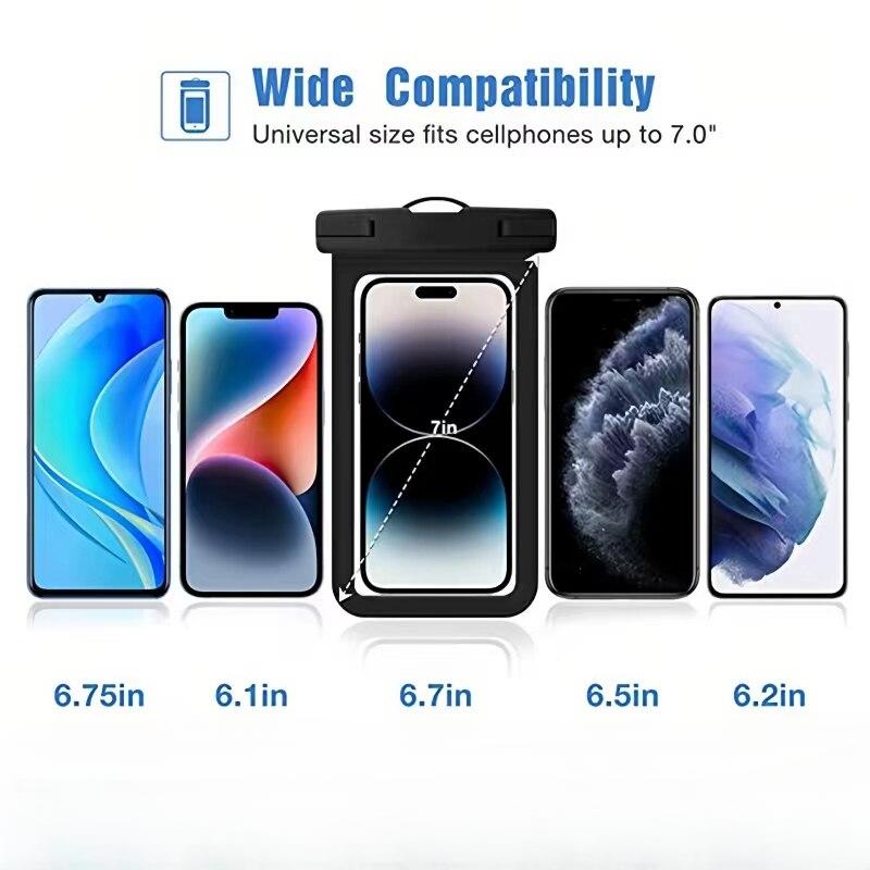 Simning Vattentätt Telefonfodral Mobiltelefon Torr Väska Fodral Undervattens Telefonskydd PV-skydd IPX68 för Kajakpaddling Strandfiske