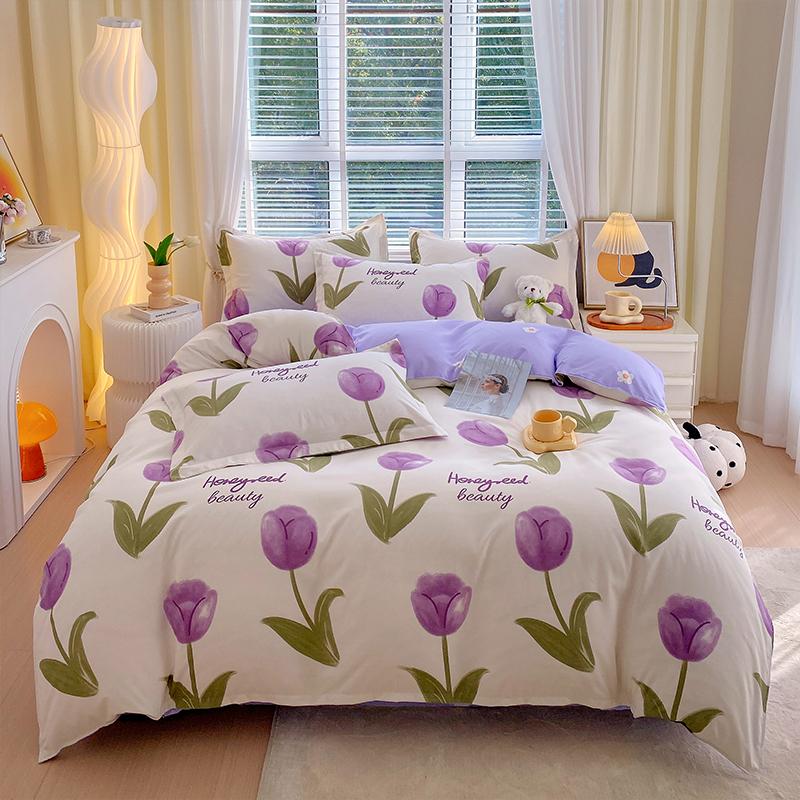 Flower Botanical Duvet Cover Set 3pcs Floral Bedding Set for Kids and Adults Comforter Covers Pillowcases, Washable Home Textil