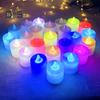 24 Stück LED-Teelichter, herzförmige, flammenlose, flackernde Kerzen, batteriebetriebene elektrische Teelichter für Valentinstag und Hochzeit