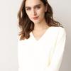 Leichter V-Ausschnitt Strickpullover - Damen einfarbiger Pullover für Frühling & Herbst