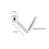 Right Grand ASTM F136 Titanium 20G L-Shaped Nose Nostril Stud Piercing Jewerly CZ/Ball/Heart/Star Nose Screw Stud Ring for Women