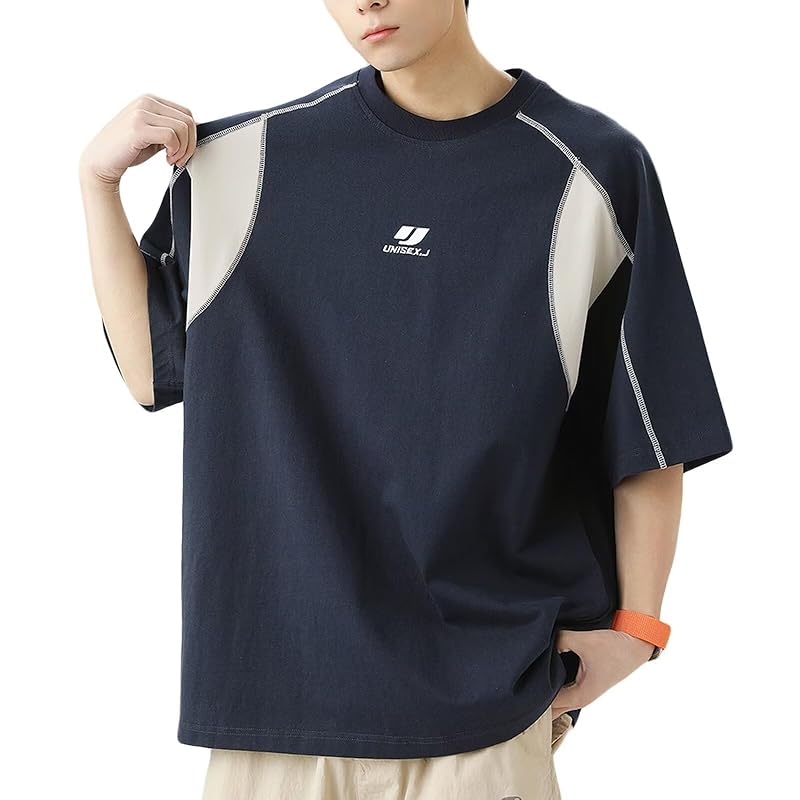 

[WUXZHI] T-shirt men s short sleeve ladies 100% cotton sports summer Relaxing oversize casual street outdoor drop shoulder American casual summer