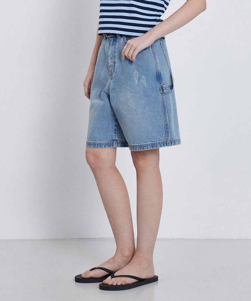 KIIMUIR (Women) Bermuda Denim Carpenter Shorts_Sky Blue