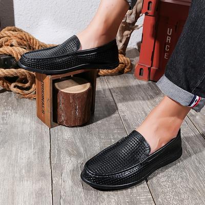 Modische Bequeme Ausgeschnittene Freizeitschuhe Klassische Schnürschuhe Formelle Schuhe Neue Herren Echtleder Slipper Slip-On Kleiderschuhe für Herren
