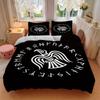 3pcs Raven Runes Bedding Set Soft Polyester Down Comforter Cover and Pillowcases, Suitable for All Seasons, Practical Gifts for the Home 0729091