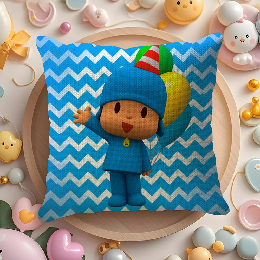 B-Boy-Girl-Pocoyo Kissenbezug Natürlicher Leinen Bio-Stoff Beidseitiger Druck Sofa Heimdeko Geschenk Kissenhülle