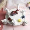 Solid Color Rabbit Ceramic Tray, Cake Rack, Dessert Tray, Fruit Tray, Sushi Board, Wedding Dessert Display Tool, Home Decoration