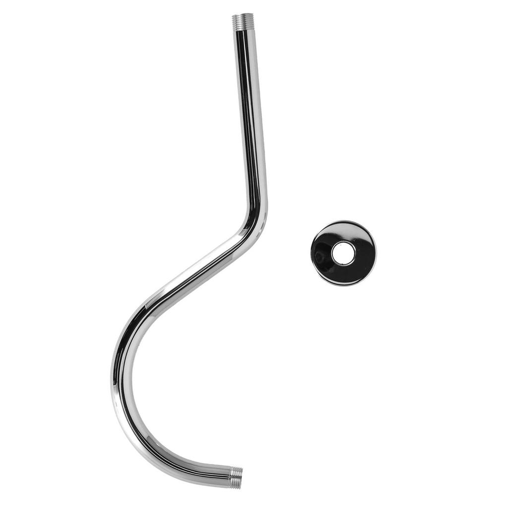 17in Shower Pipe Extension Brushed Stainless Steel S Shaped NPT Gooseneck Shower Head Extension