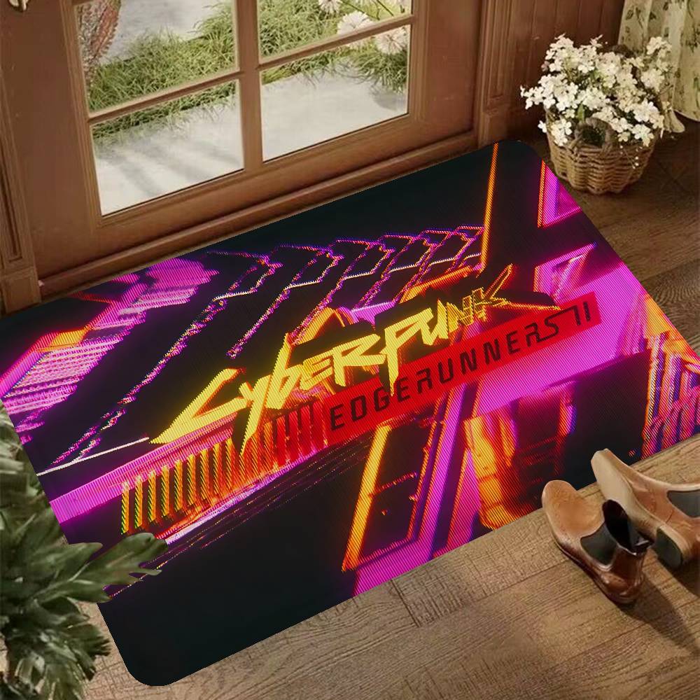 Cyberpunk Edgerunners Anime Hallway Carpet Washable Non-Slip Living Room Sofa Chairs Area Mat Kitchen Doormat Area Rug
