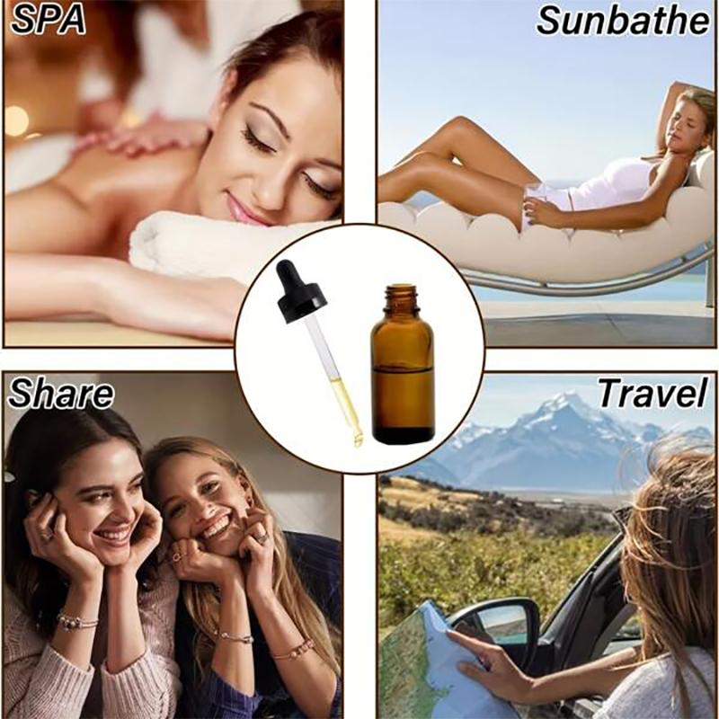 12pcs 30ml Amber Light Proof Glass Essential Oil Bottle with Glass Dropper for Essential Oil Sample Cosmetics Perfume Travel