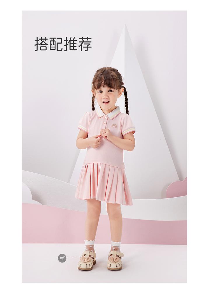 DaviBella Girls' Dress Summer Baby Polo Dress Girls' Princess Dress Children's Dress