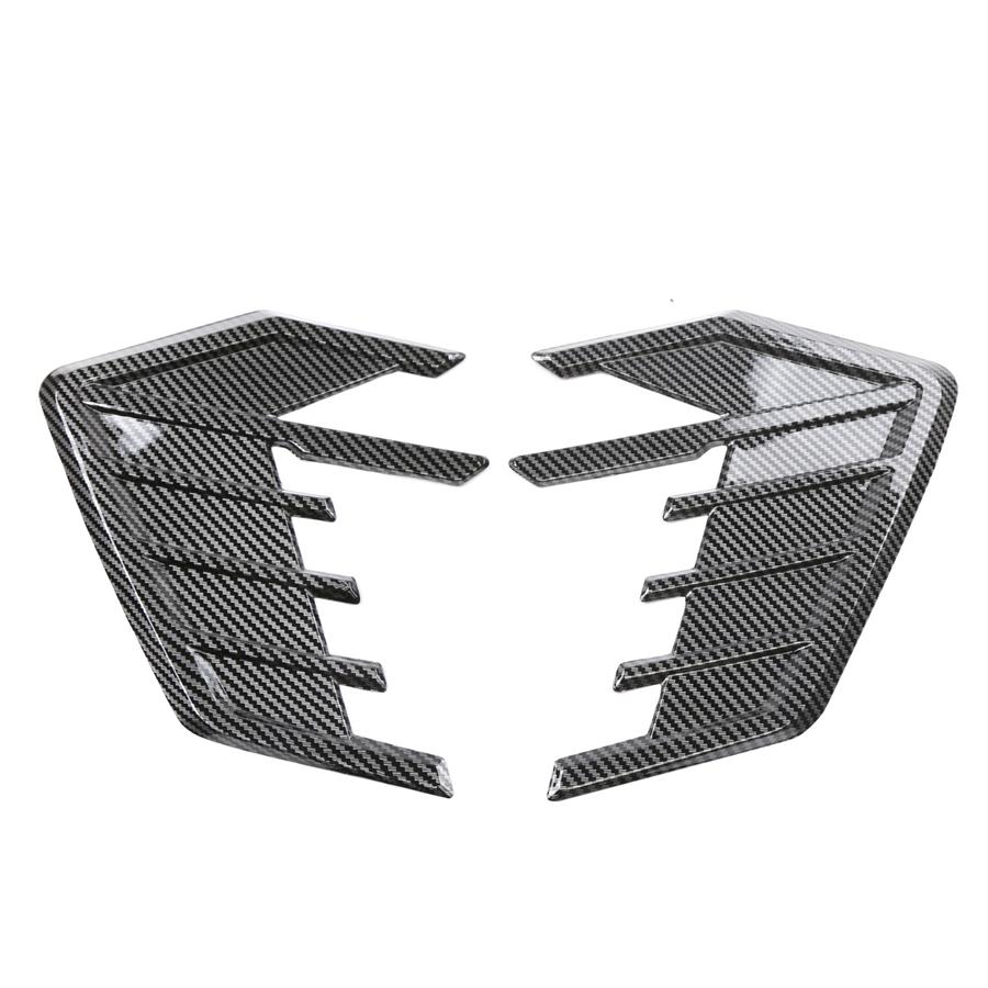 2x Universal Car Side Wing Fins Air Flow Fender Vent Trim TPU Carbon Fiber Style