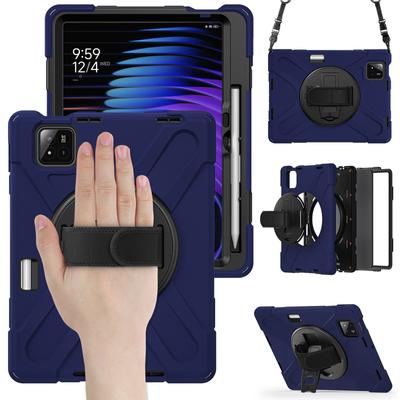 For Xiaomi Pad 8 Pro/Pad 8/Pad 7 Pro/Pad 7 Kickstand Case TPU PC Silicone Tablet Cover with Shoulder Strap