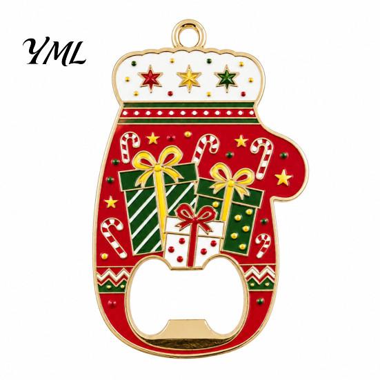 Decorative Magnetic Tool for Fridge Christmas Glove Bottle Opener, Shape Remover with Backing, Holiday Kitchen Gadget Accessories Durable Zinc
