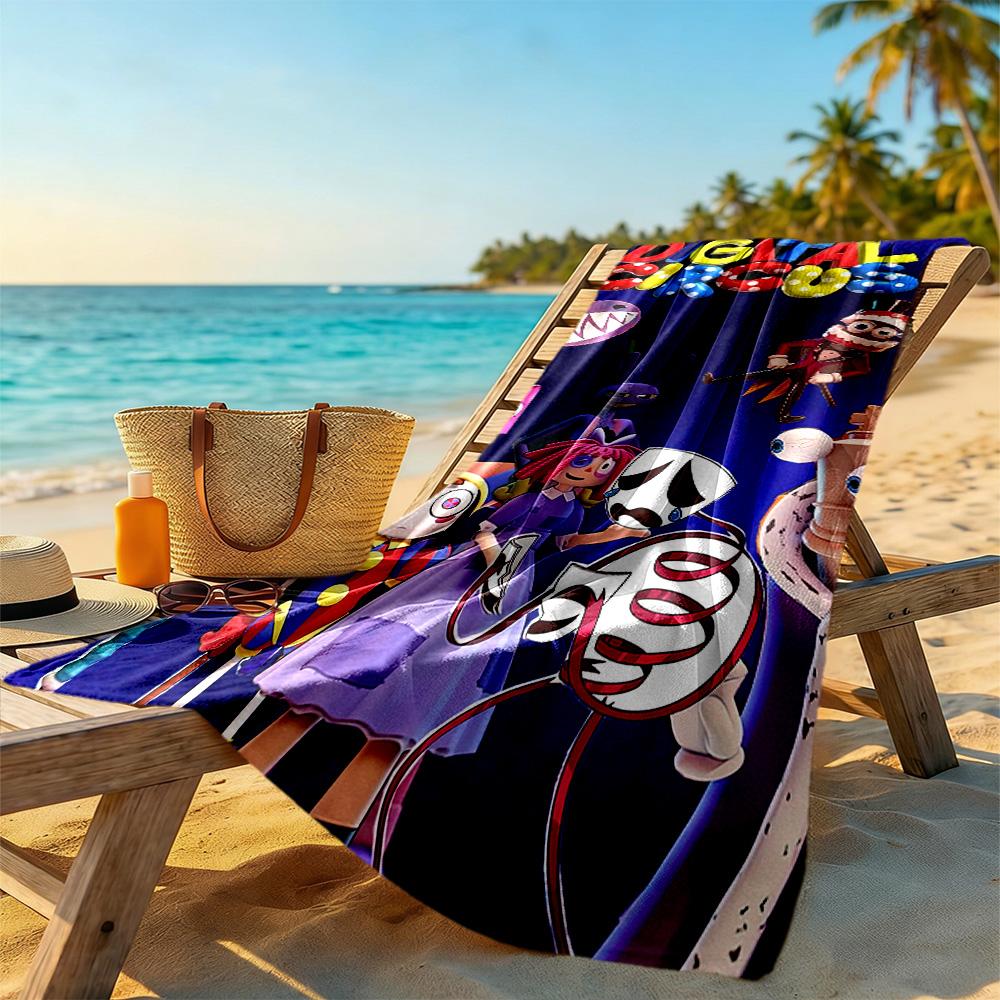 Digital Circus Beach Towel Super Soft Microfiber Quickdry Fabric Comfortable Lightweight