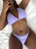 Europäischer & Amerikanischer Übergrößen Strass Schnür-Badeanzug - Einfarbiger Bikini ZY066