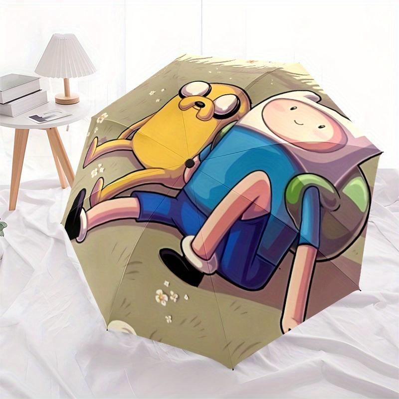Adventure Time Friendship Automatic Open/Close Umbrella   Compact Travel Umbrella, 8 Rib Heavy Duty Construction, Ideal Gift, 199
