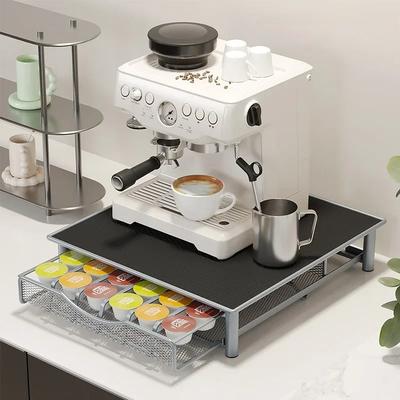 Creative Drawer Coffee Capsules Storage Rack Metal Coffee Stand Desktop Storage Rack Coffee Machine Base Drawer Storage Shelf