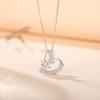 925 Sterling Silver Moissanite Heart Pendant Necklace for Women