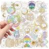 50 Stück Transparentes Goldstern-Sticker-Set - Wasserdichte Klare PET-Sticker zur Dekoration auf Notizbüchern, Gitarren AnimeWorlds Store