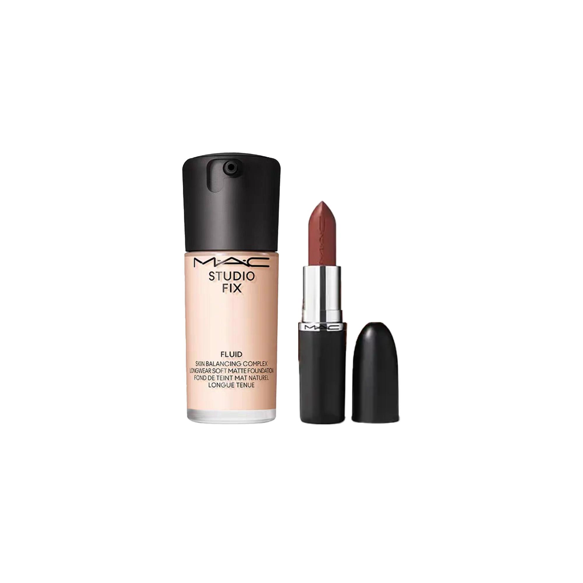 

Mac Foundation And Lipstick Makeup Set #NW11+Matte Lip