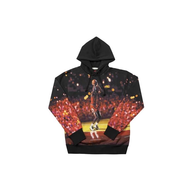 Men s Air Jordan Casual Logo Pullover Hooded Long Sleeves Black DC9610-010 L