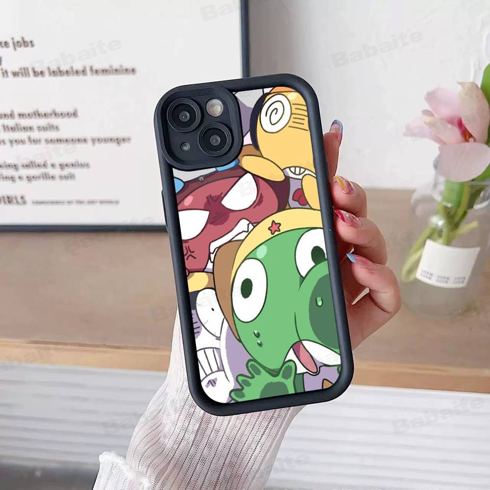 Keroro Frog Cool Gunsou Sergeant For IPhone 17 15 13 12 11 14 Pro Max X XR XS 16 Plus Shockproof Candy Back Cover