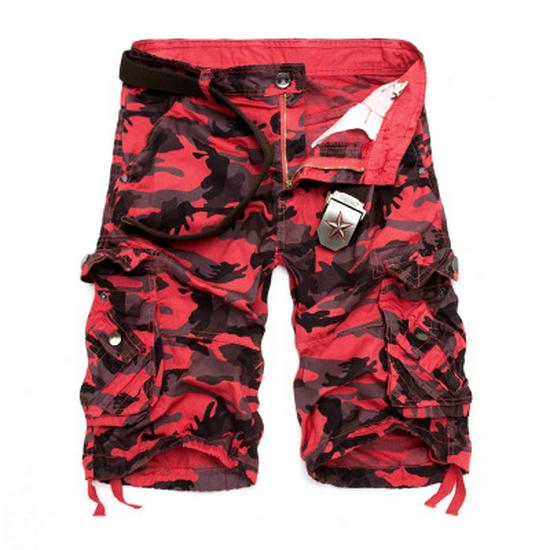 Men's Large Camouflage Multi-Pocket Loose Work Shorts