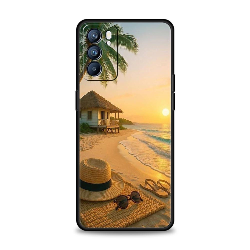 Summer Beach Phone Case For Oppo Reno 13 12 11 10 7 F Find X5 X6 A98 A80 A79 A78 A57 A54 A31 A17 Pro 5G Soft TPU Cover Funda Bag