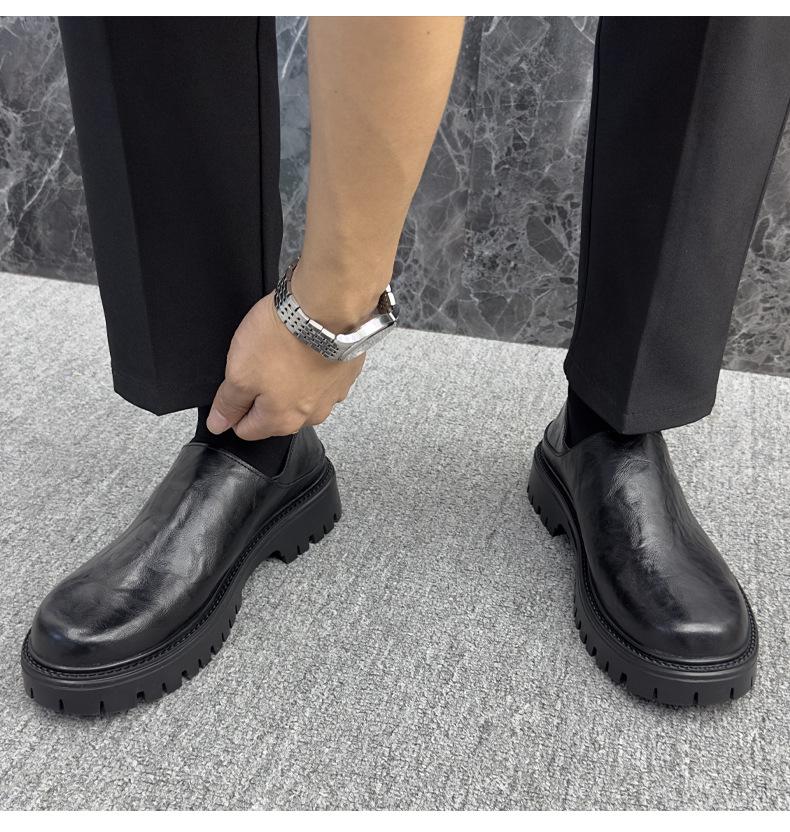Men's 2025 Autumn/Winter Height-Increasing Non-Slip Casual Leather Shoes