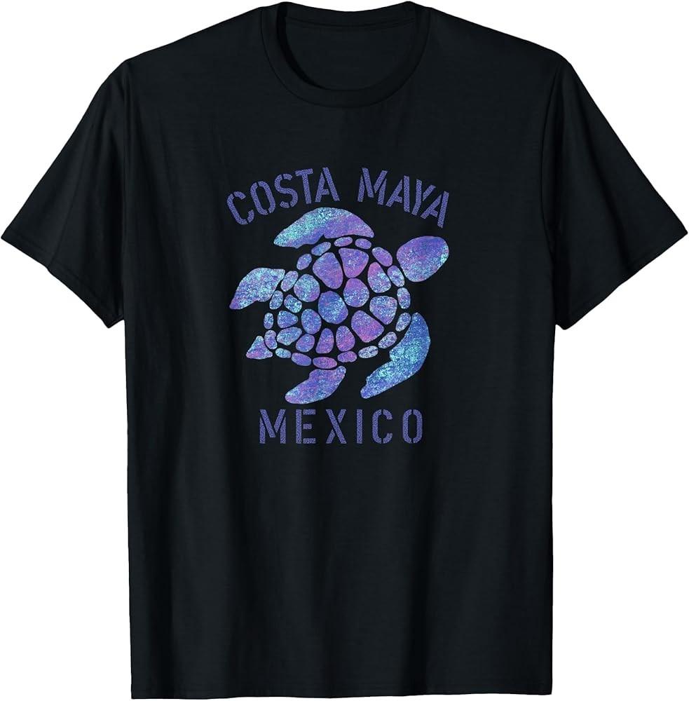 Costa Maya Mexico Beach Design Souvenir Illustration TShirt Unisex T-Shirt S