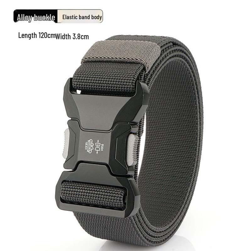 Men's Adjustable Leather Tactical Belt: Elastic, Versatile, Casual, Outdoor Training, Workwear
