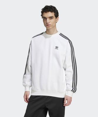 Oversized Crew Sweatshirt - White:Black / Jy1404