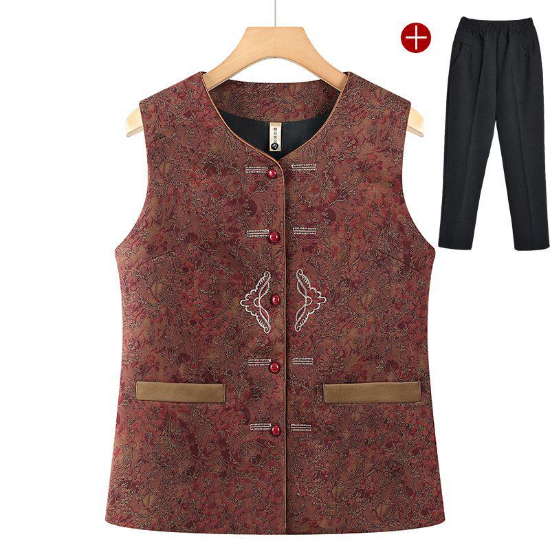 Grandma's Spring Fashion Vest: Stylish Chinese Waistcoat for Middle-Aged & Elderly Women, Perfect Autumn Wear for 60+