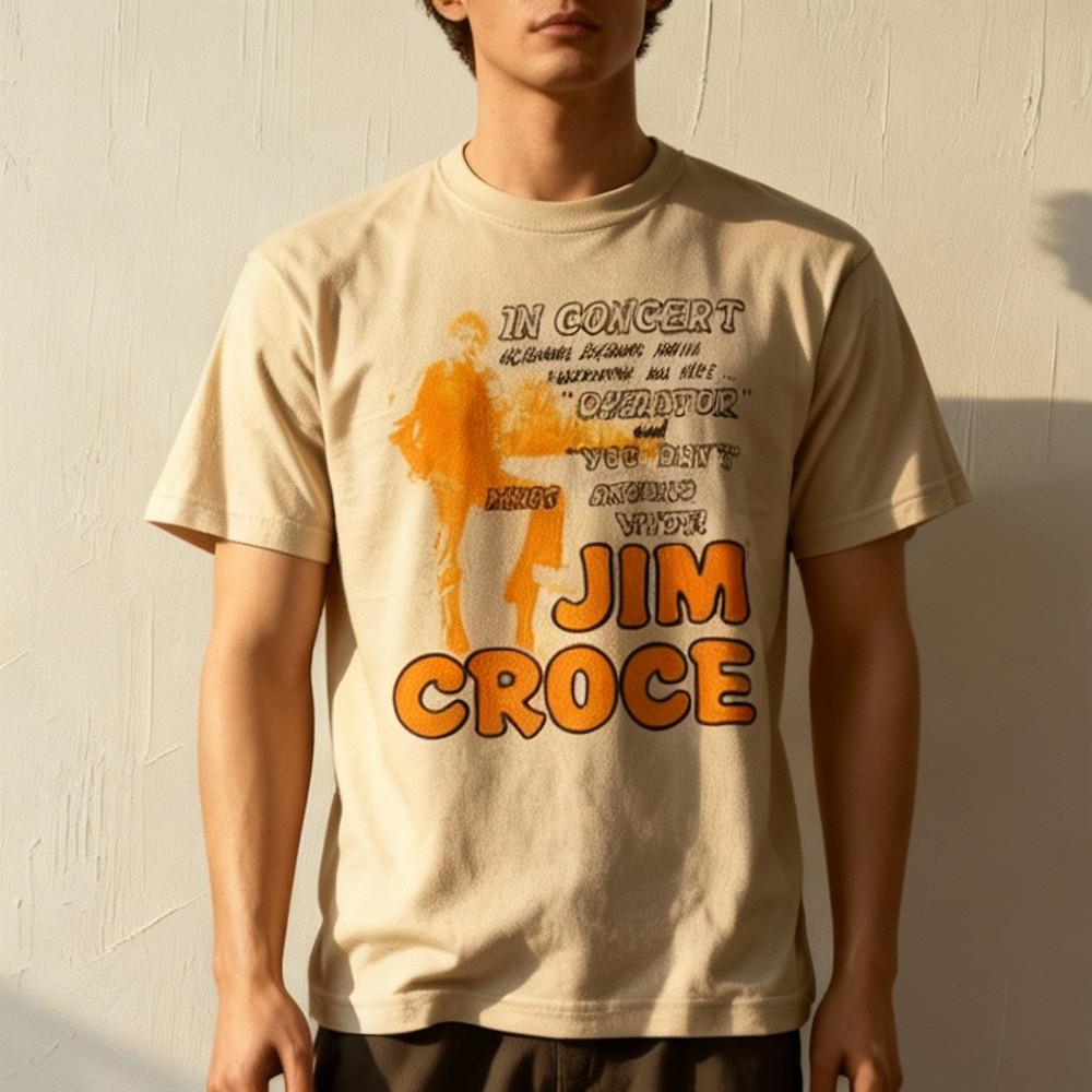 Jim Croce Live In Concert Fillmore Sand Color T Shirt Full Size S5XL NWT Unisex T-Shirt XXXXL