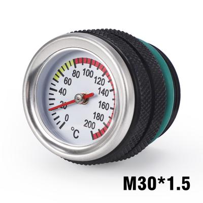 M30x1.5 New Motorcycle Engine Temperature Gauge Oil Cap Tank Temperature Gauge Meter Black Silver For Kawasaki 650 KLR 1987-1998