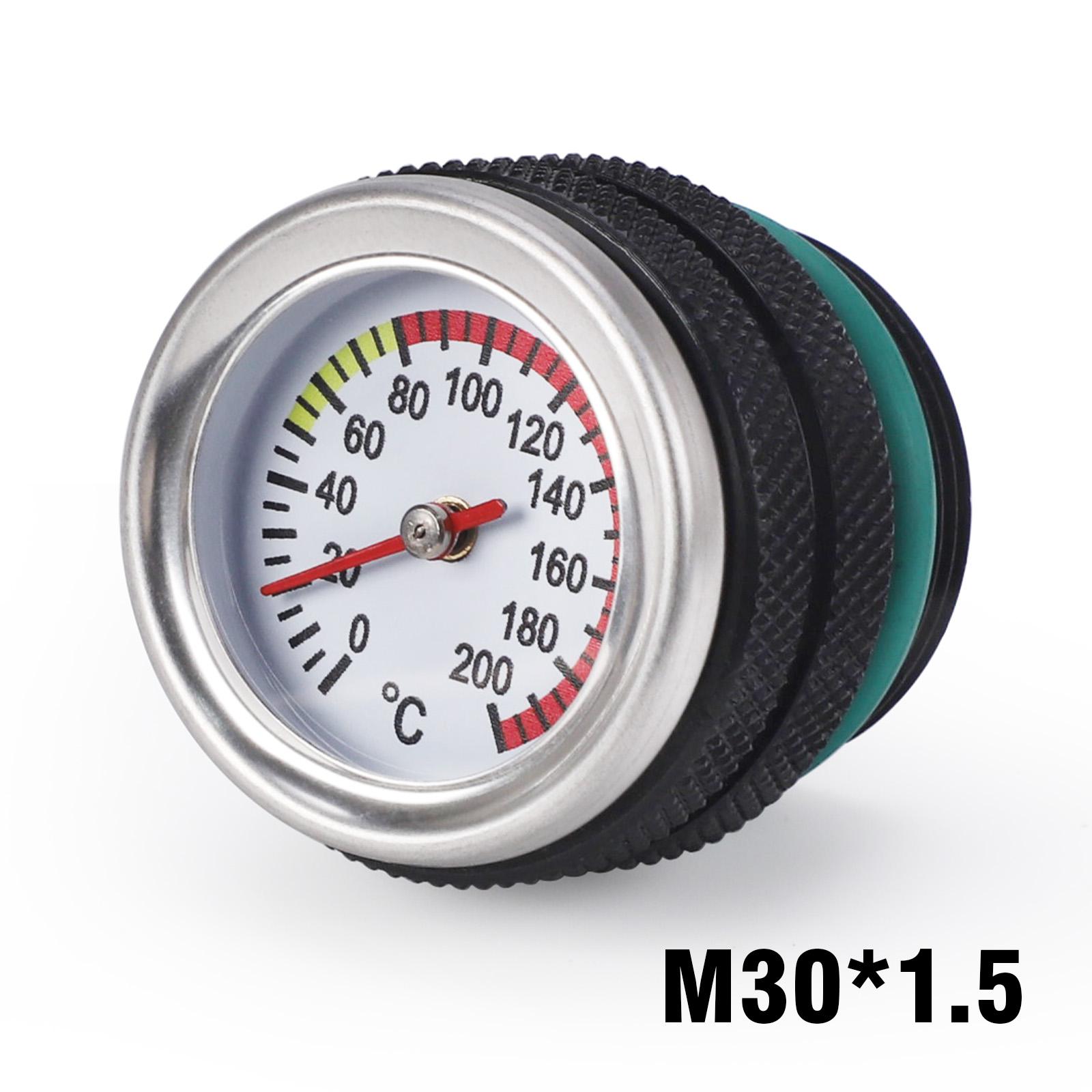 

Motorcycle Fuel Tank Cap M30X1.5 With Oil Engine Temperature Gauge Meter Oil Filler Cap Motorbike For Kawasaki 650 KLR 1987-1998 чёрный