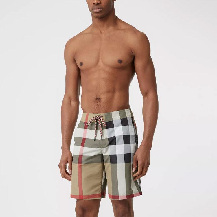 Burberry Men Check Swim Shorts Archive Beige 80226471