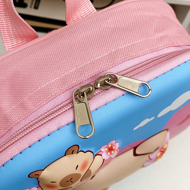 1 Piece Hard Shell Waterproof Students Schoolbag Cute 12 Inch Capybara Backpack Cartoon Kapibala School Bag For Kindergarten
