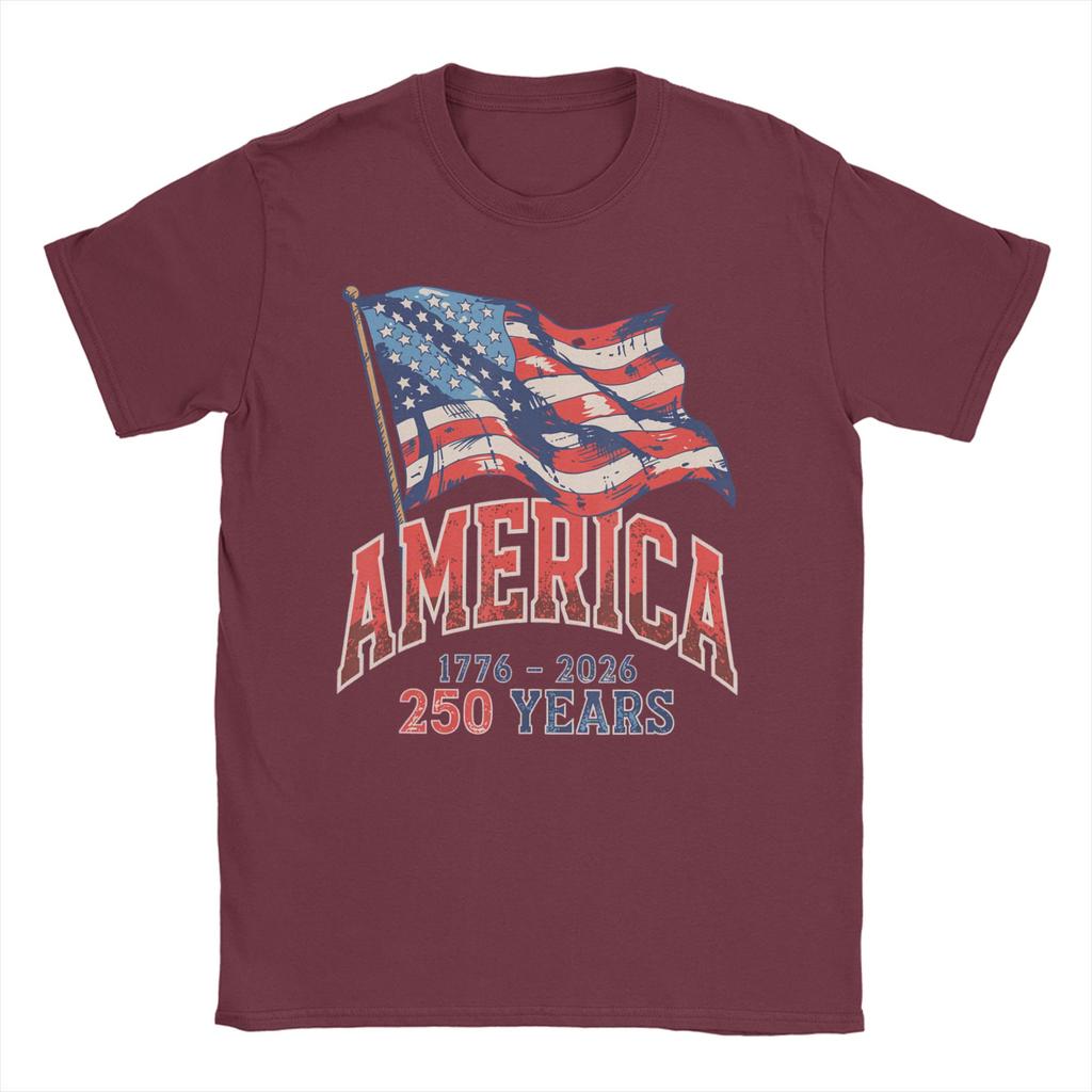 Anniversary USA Cotton TShirt For Unisexs Summer Streetwear T Shirts Crewneck Novelty Tee Shirt Oversized Design Tops