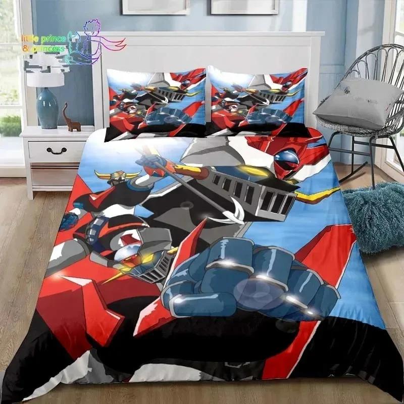 Robot Grendizer Bedding Set Single Twin Full Queen King Size Bed Set Adult Boys Bedroom Anime Bedding Gift