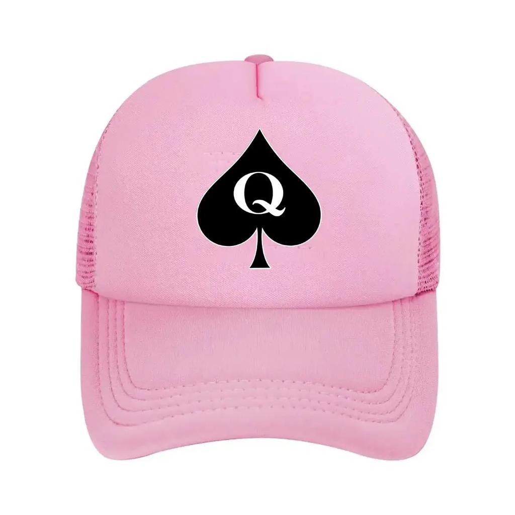 Playing - Card - Themed Graphic 'Q' of Spades for a Card - Cultural Design Mesh Baseball Cap