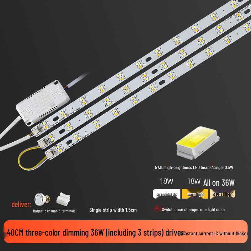 Three-Color LED Strip Light Panel for Living Room Ceiling